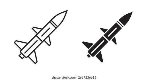 Elementos de ícone de míssil. ícones de gráficos de doodle.