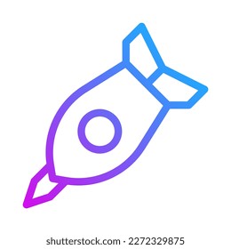 Raketensymbol Farbverlauf violett-Stil Militär-Vektorgrafik-Element und Symbol perfekt. Symbol aus der modernen Kollektion für Web.