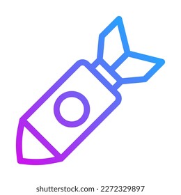 missile icon gradient purple style military illustration vector army element and symbol perfect. Icon sign from modern collection for web.