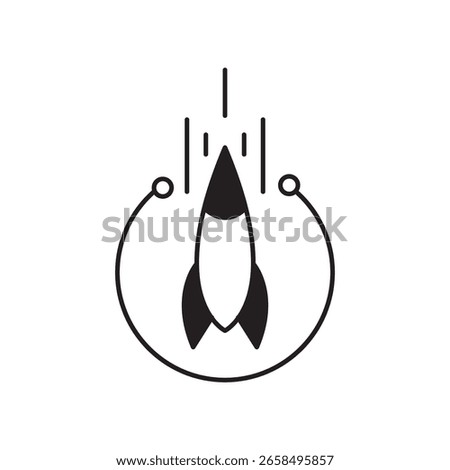 missile icon logo abstract design circle line vector