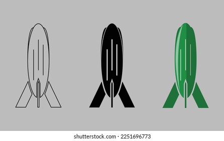 icono del misil. vector de concepto de logotipo de misiles sobre fondo gris recogido de la guerra. ilustración vectorial adecuada para uso web, aplicaciones, medios impresos, etc.