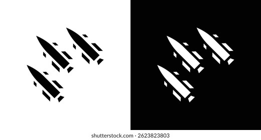 Missile icon for logo web mobile app UI design.