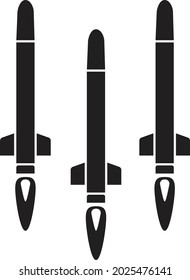 missile icon on white background. missile flight sign. missile symbol. flat style.