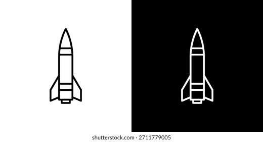 Missile icon outline. Vector isolated pictogram for web