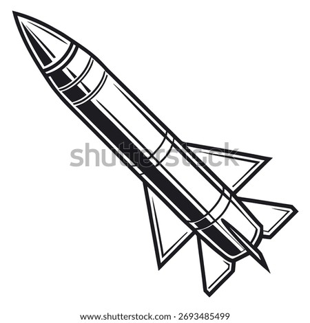 Missile Icon – Rocket Launch and Military Technology Symbol