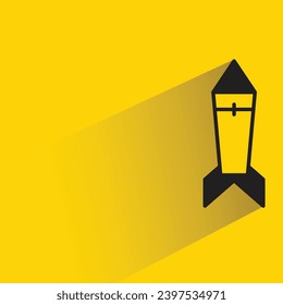 missile icon with shadow on yellow background