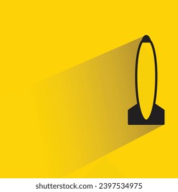 missile icon with shadow on yellow background
