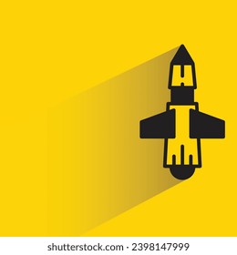 missile icon with shadow on yellow background