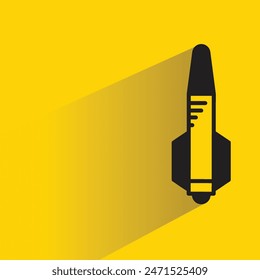 missile icon with shadow on yellow background