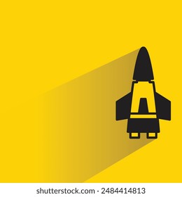 missile icon with shadow on yellow background