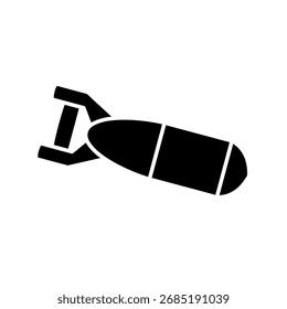 Icono del misil, estilo plano simple, Ilustración vectorial, símbolo, pictograma de la Plantilla del logotipo del diseño, para UI o UX aislado en blanco para el App móvil, editable