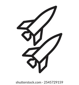Missile icon Simple thin outline