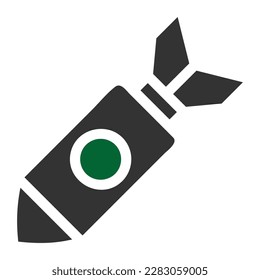 icono del misil color verde sólido ilustración militar vector elemento del ejército y símbolo perfecto. Signo de icono de la colección moderna para la web.