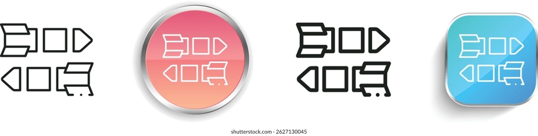 missile icon. Thin Linear, Regular and Button Style Design Isolated On White Background