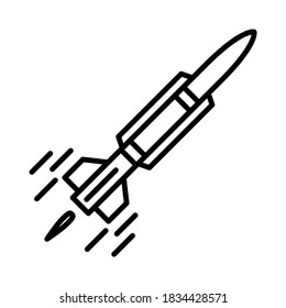 Missile icon in trendy outline style design. Vector illustration isolated on white background.