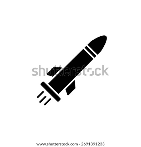 missile  icon vector air bomb rocket  sign web design 