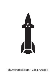 Raketensymbol, Vektorsymbol mit der besten flachen Linie.