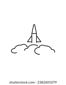 missile icon, vector best line icon.