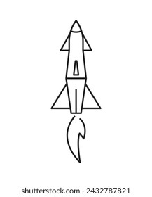 icono de misil, vector icono de la mejor línea.