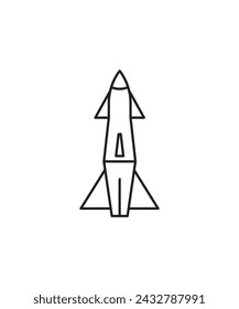 icono de misil, vector icono de la mejor línea.