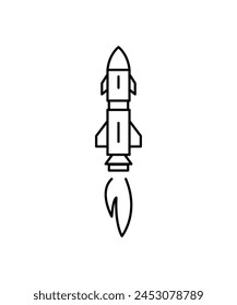 Icono de misil, ícono de la mejor línea de Vector.