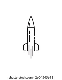 missile icon, vector best line icon.