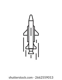 missile icon, vector best line icon.
