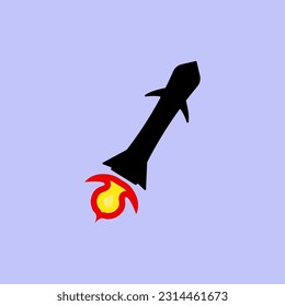 Diseño vectorial de icono de misil, perfecto para sus diseños con temática de guerra