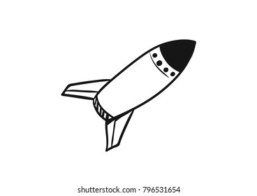 missile icon vector drawing doodle
