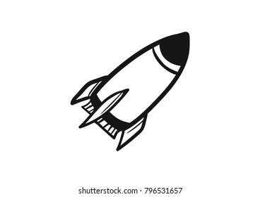 missile icon vector drawing doodle
