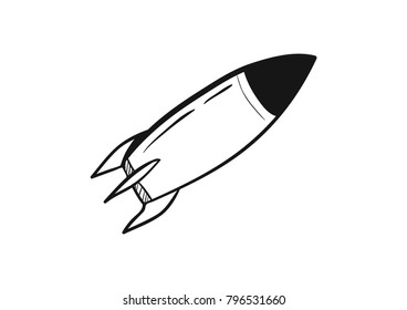missile icon vector drawing doodle
