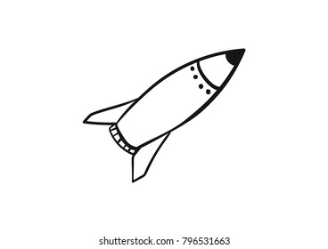 missile icon vector drawing doodle