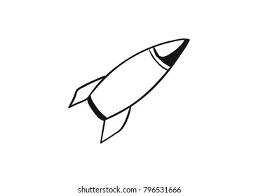 missile icon vector drawing doodle