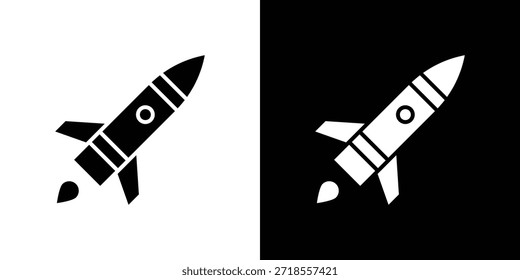 Ilustración vectorial del icono del misil - iconos negros del vector del estilo de la alta calidad