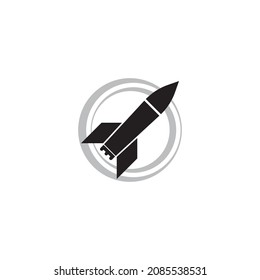 Diseño del logotipo de la ilustración del vector del icono de misil.