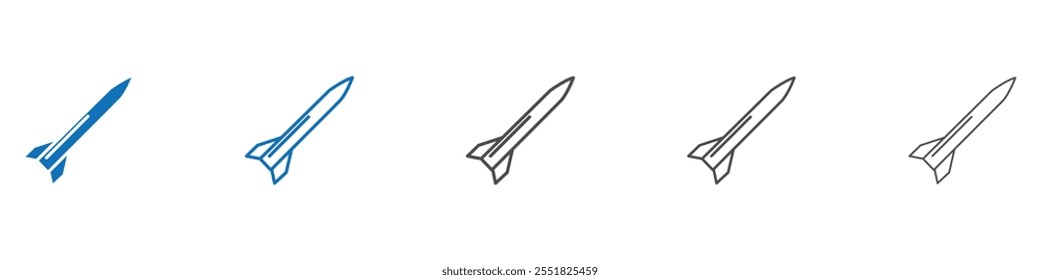 Missile Symbol Vektor Set Sammlung für Web