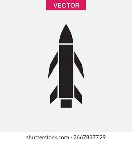 Colección de conjunto de Vector de icono de misil para Vector de Web ilustración simple negra plana para Web y App.. eps
