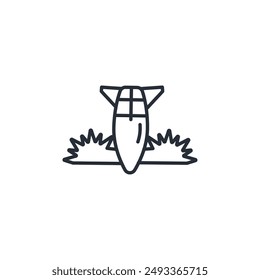 Icono de misil. Vector.Trazo editable.signo de estilo lineal para el uso Diseño web,logo.Ilustración de símbolo.