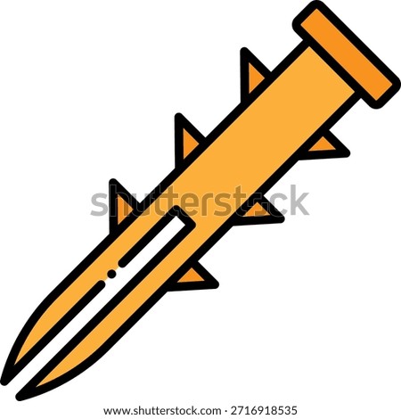 Missile Icon, Weapon Concept in Flat Design