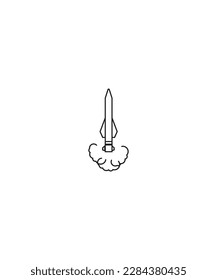 missile icon,vector best line icon.
