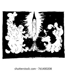 Missile - ink drawing