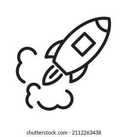 Missile Launch Icon Vector Image. Can Also Be Used For Physical Fitness. Suitable For Mobile Apps, Web Apps And Print Media.