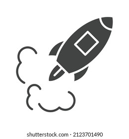 Missile Launch Icon Vector Image. Can Also Be Used For Physical Fitness. Suitable For Mobile Apps, Web Apps And Print Media.