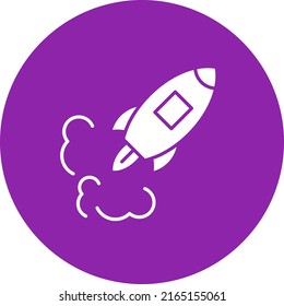 Missile Launch Icon Vector Image. Can Also Be Used For Space. Suitable For Mobile Apps, Web Apps And Print Media.