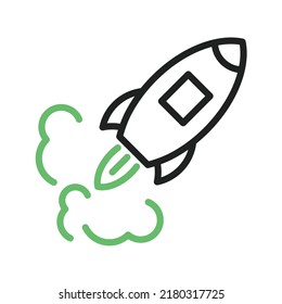 Missile Launch Icon Vector Image. Can Also Be Used For Space. Suitable For Mobile Apps, Web Apps And Print Media.