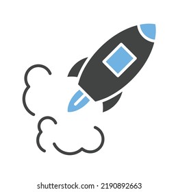 Missile Launch Icon Vector Image. Can Also Be Used For Space. Suitable For Mobile Apps, Web Apps And Print Media.