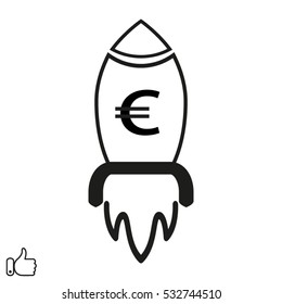 missile launch off, currency, icon, vector illustration EPS 10