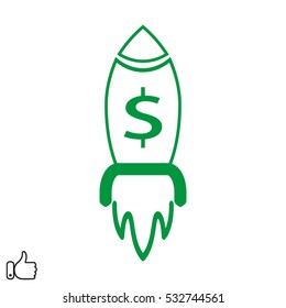 missile launch off, currency, icon, vector illustration EPS 10
