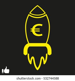 missile launch off, currency, icon, vector illustration EPS 10