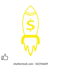 missile launch off, currency, icon, vector illustration EPS 10